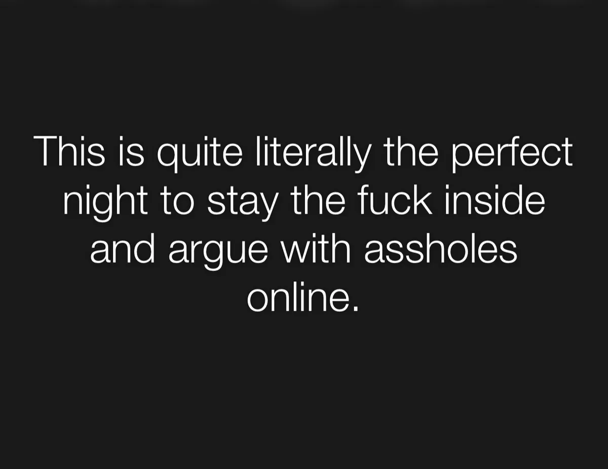 The image is a solid black background with white text centered in a simple sans-serif font. The text reads: 'This is quite…