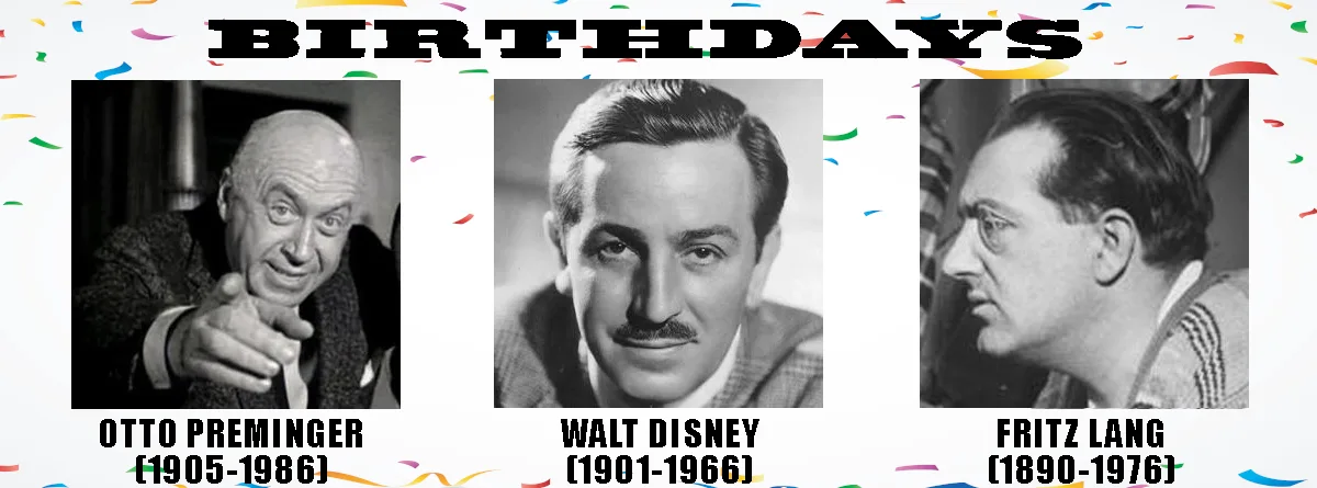 A celebratory image with confetti and the word 'BIRTHDAYS' at the top, featuring three black-and-white portraits of Otto…