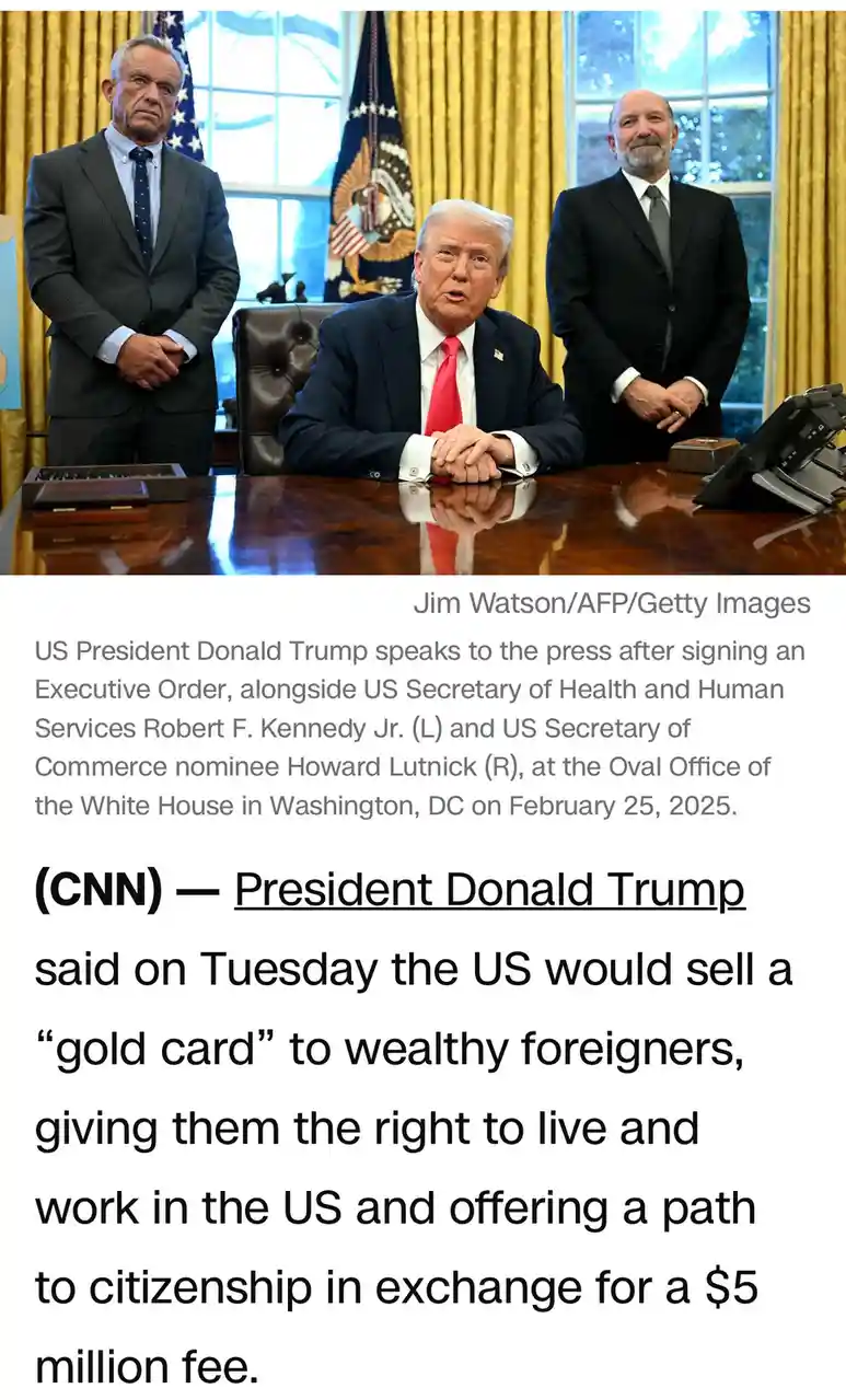 A photo shows Donald Trump seated at a desk in the Oval Office, flanked by two men in suits. The overlaid text is a CNN…