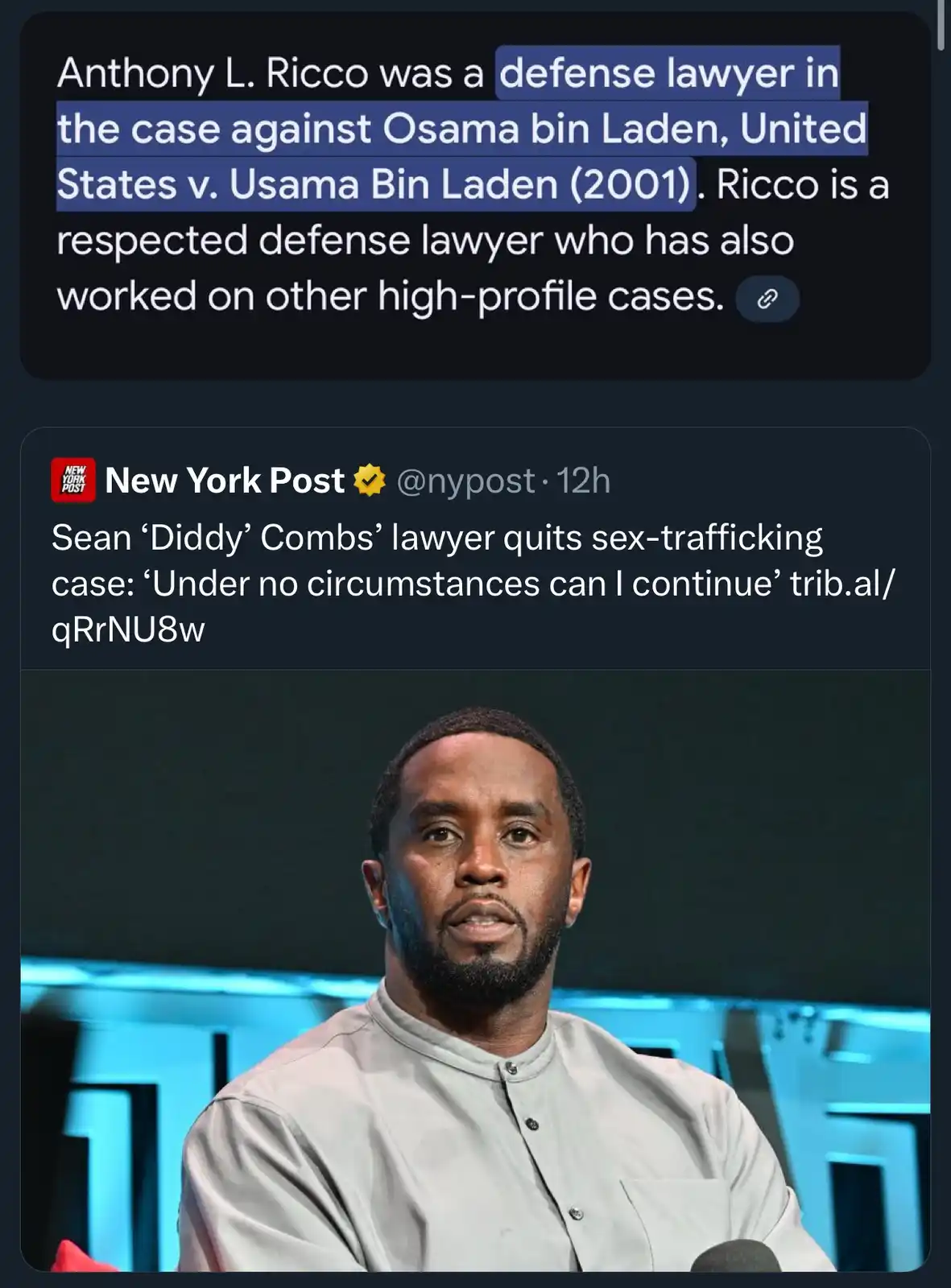 You know you're in deep trouble when even Osama Bin Laden's lawyer wants nothing to do with you
