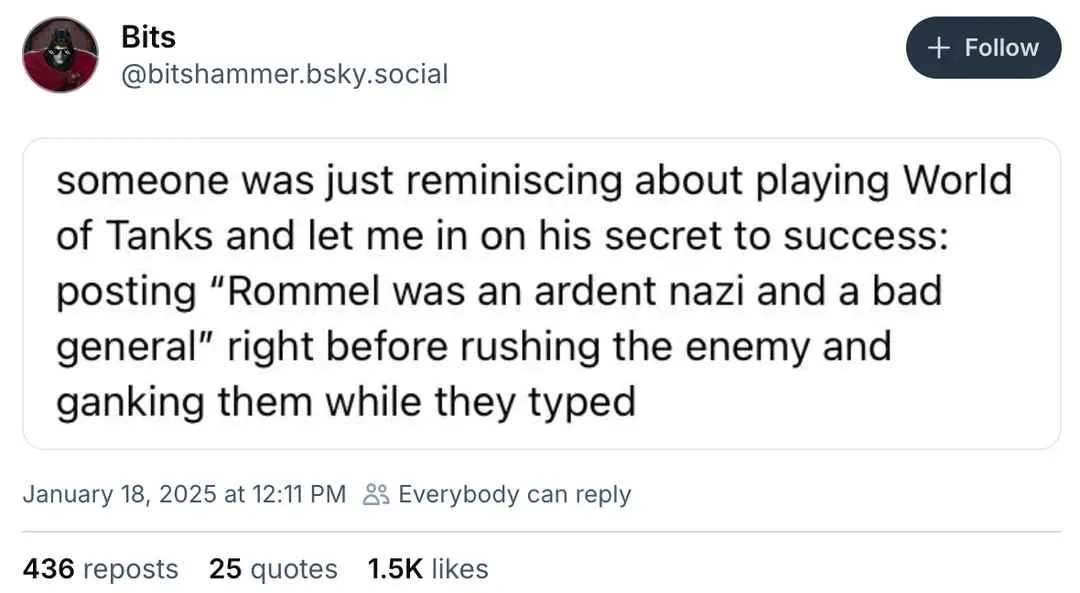 The image displays a screenshot of a social media post from a user named 'Bits' on a platform resembling Bluesky. The post's…