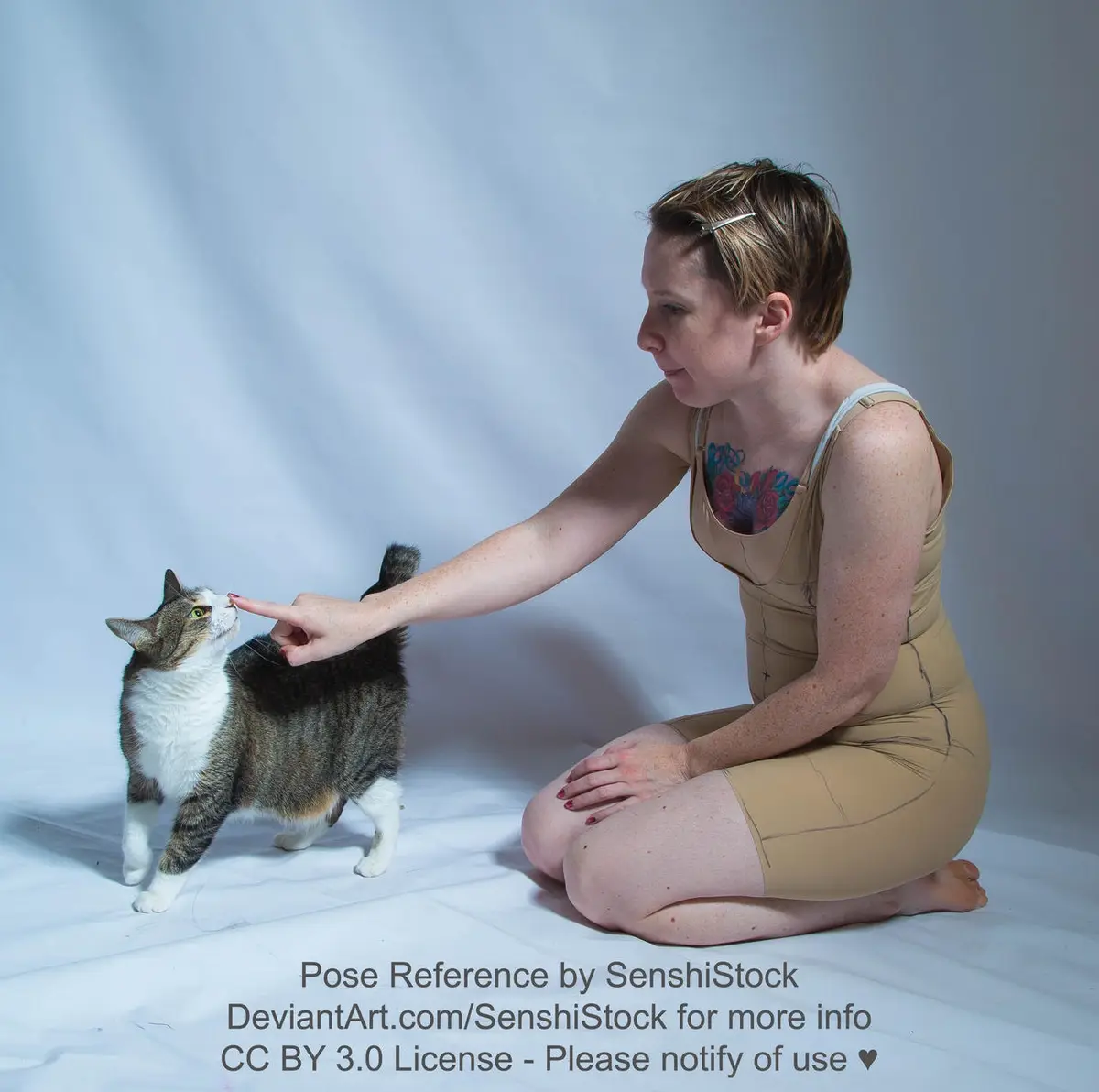Daily Pose Challenge: Meet the Adorable Boop the Kitty Kneeling Model