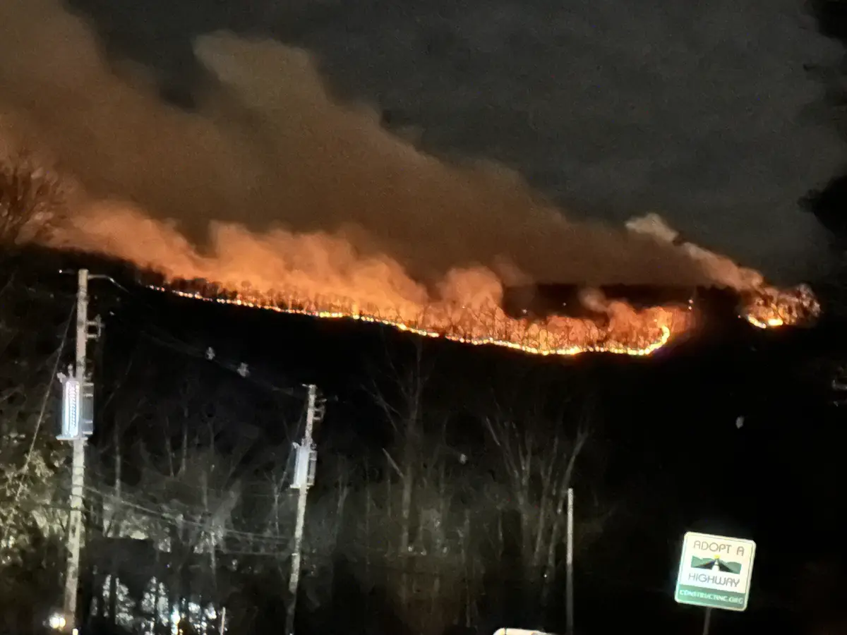 Witness the Great Barrington Wildfire Behind Butternut Basin Ski Mountain on 11/19/24