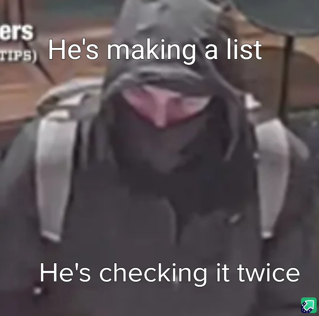 A blurry security camera image shows a person wearing a dark hooded jacket and a backpack, with their face obscured by the…