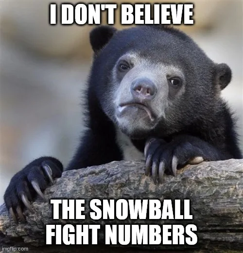 A black bear with a skeptical, unimpressed expression rests its paws on a log. White bold text overlaid at the top reads 'I…