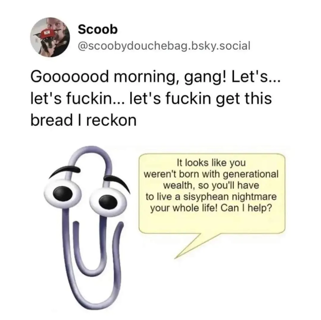 A cartoon paperclip with large googly eyes and arched eyebrows is shown with a yellow speech bubble. The speech bubble…