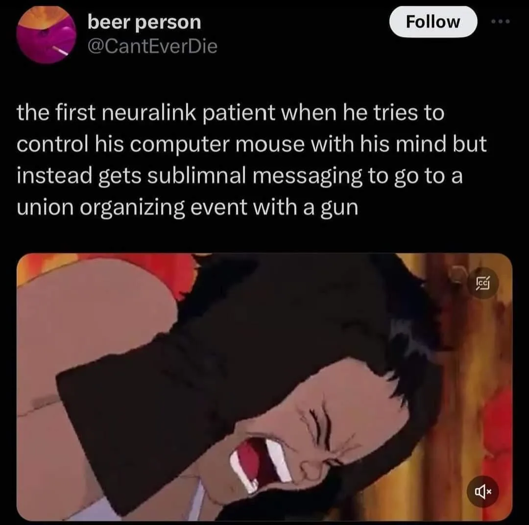 An anime-style image shows a character with dark hair, wearing a black shirt, screaming in agony while leaning forward. The…