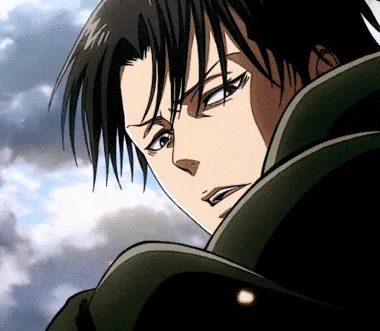 A six-panel anime still sequence showing a male character with dark hair and a military-style uniform, looking intensely…