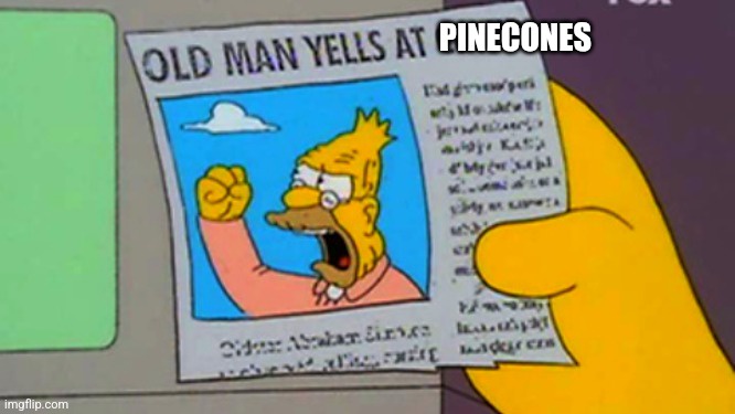 A yellow cartoon hand holds up a newspaper clipping showing Homer Simpson yelling with a clenched fist. The headline reads…