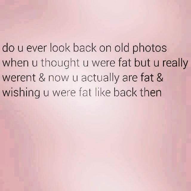 The image features a plain pink gradient background with black text overlaid. The text reads: 'do u ever look back on old…