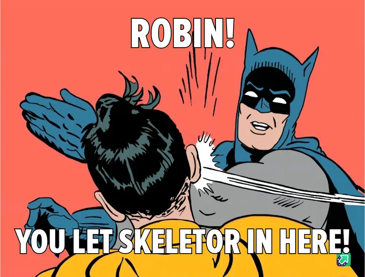 Batman is shown from behind, slapping Robin in the face with his gloved hand. The image has bold white text overlaid…