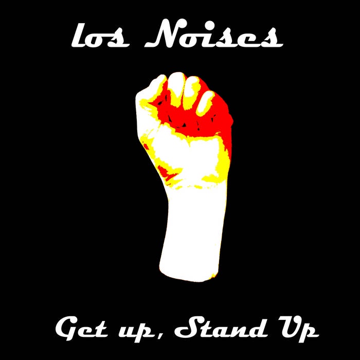 A stylized, high-contrast image of a clenched fist in red, yellow, and white against a black background. The text 'los…