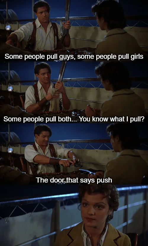 A four-panel meme from the 1950s film 'The Asphalt Jungle' shows a man holding a rifle and then a pistol while talking to a…