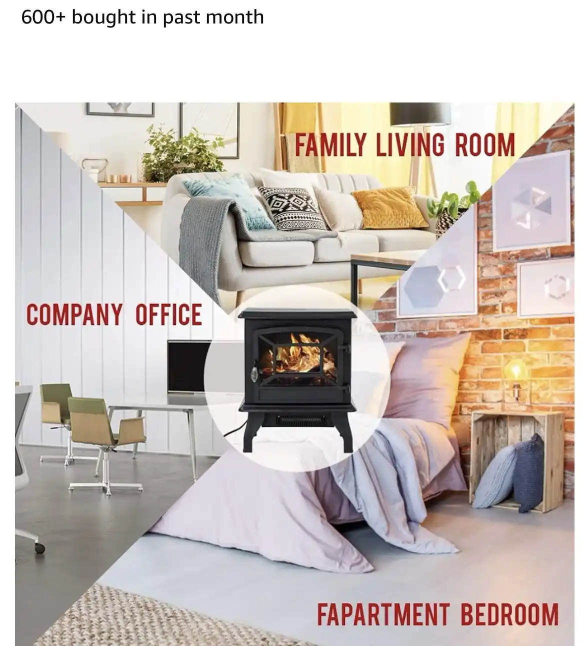 The image shows a split scene: a cozy family living room with a sofa and plants, a minimalist company office with chairs and…