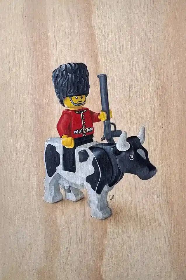 My first attempt at painting a cow titled 'Beefeater'—more animal art to come!