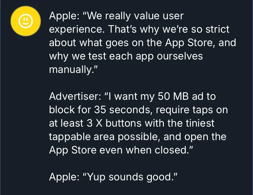The image displays a dark-themed chat interface with three message bubbles. The first message, from a yellow smiley face…