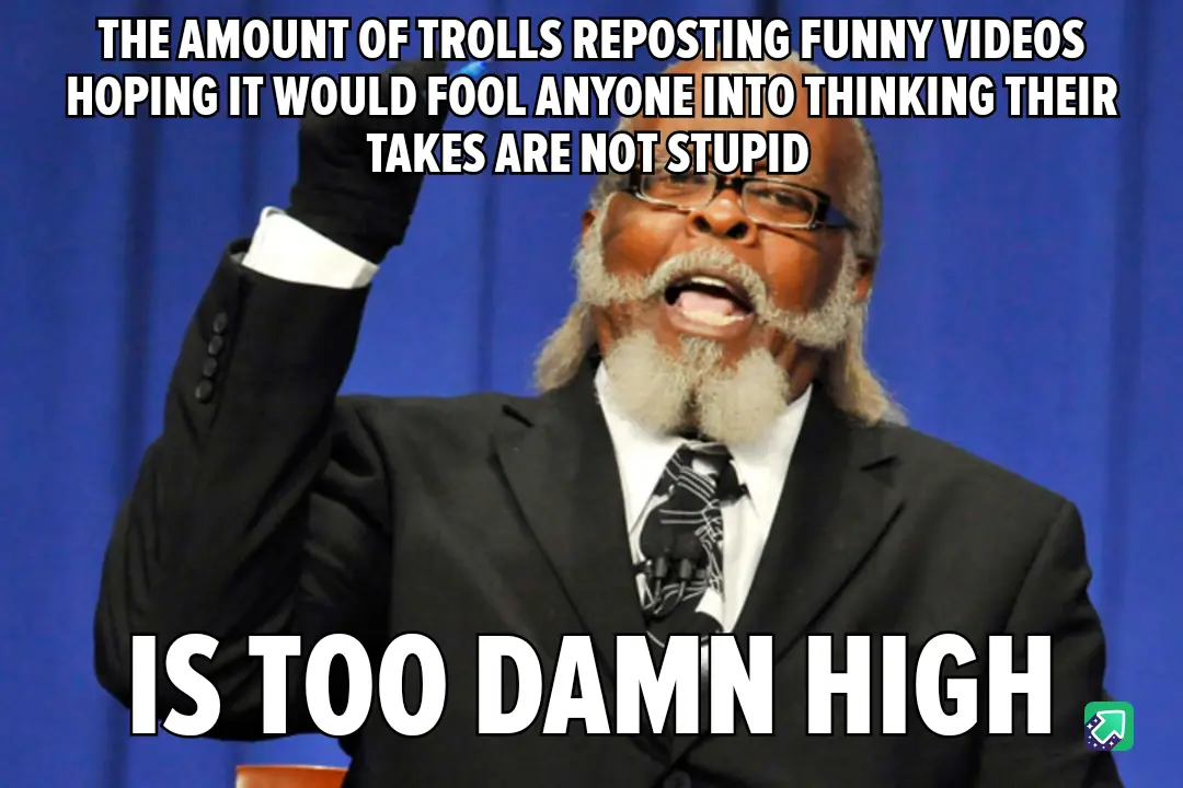 A man in a black suit and glasses, with a white beard and raised right hand, stands before a blue curtain. White bold text…