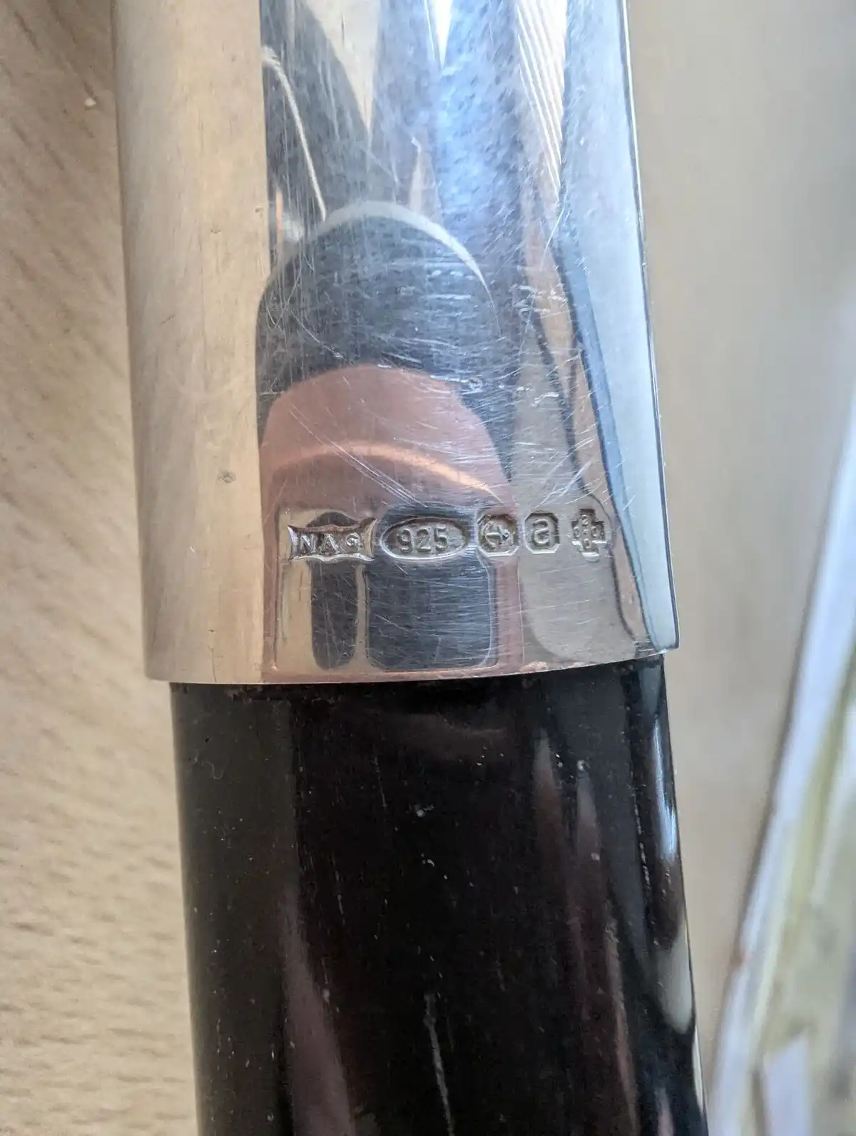 Elegant Silver-Topped Masonic Walking Stick