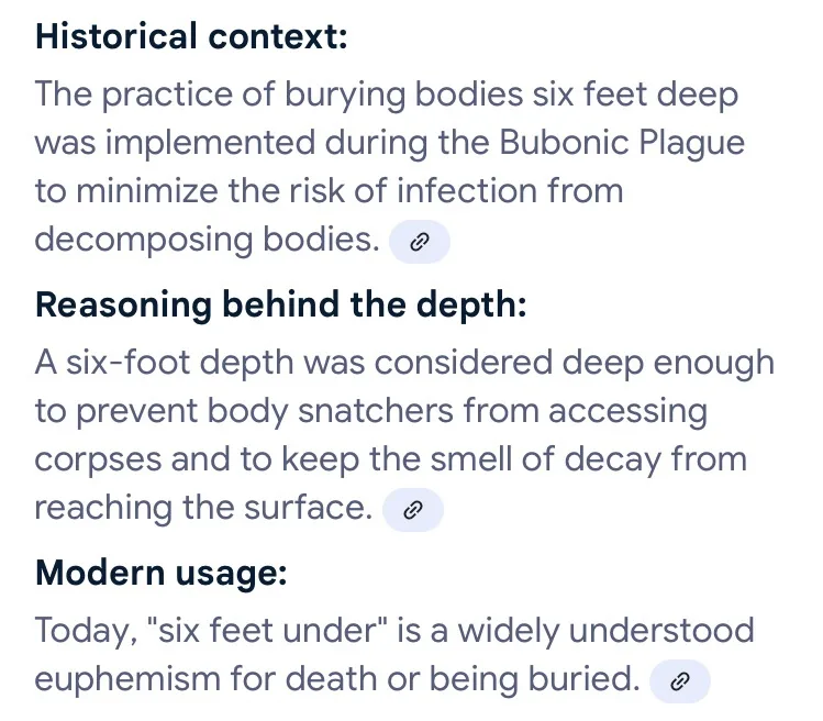 The image displays a plain white background with dark blue text organized into three sections: 'Historical context,'…