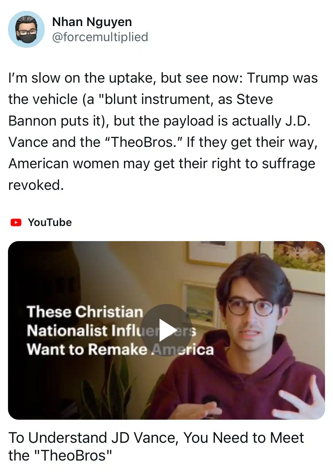 A screenshot of a YouTube video thumbnail featuring a man in a maroon hoodie and glasses gesturing while speaking. The…
