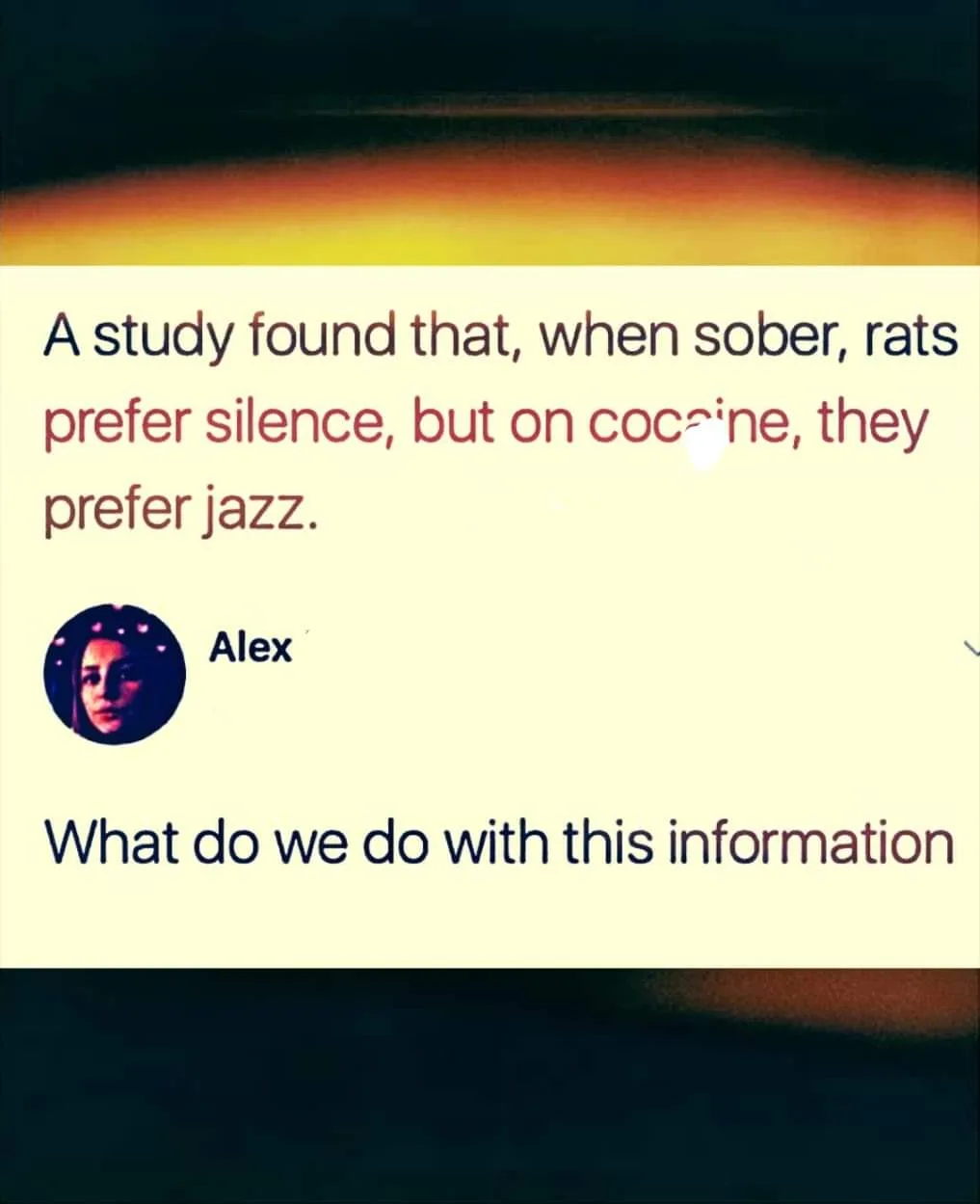 The image shows a screenshot of a social media message, likely from a platform like Facebook or Instagram, with a light…