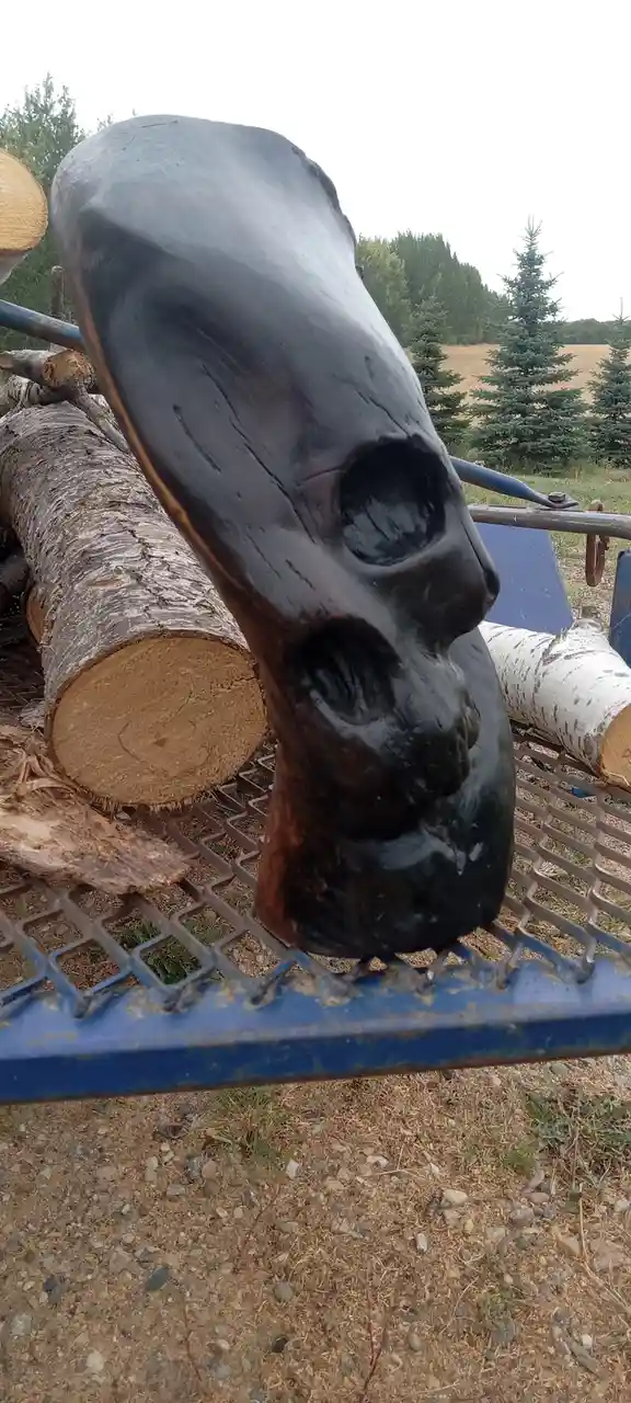 Intricate Half Skull: A Hand-Carved Masterpiece